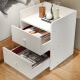 Langcheng bedside table simple double drawer storage cabinet storage type bucket cabinet white