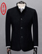 Ding Bronze Herrenjacke Herbst und Winterjacke Herren Wolljacke Top Slim Black Business Casual Stand Halsband Schnalle Schwarze Wolle 93,6% Kaschmir 4,2% 185