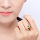 OUCERNY ammolite ring 18k rose gold set with diamonds natural ammonite ring colorful women's ring women's model needs to be customized (5-7 days)