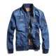 Veste de denim mok taureau jeune veste pilote masculine Col de veste d'automne de baseball Tendance 687 Bleu foncé M suggère 120 Jin [Jin est égal à 0,5 kg]