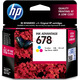 HP (HP) 678 Оригинальный чернильный картридж HP2515/1518/4648/3515/2648/3548/4518 Принтер 678 Цветные чернильные картридж - около 150 страниц (5% охват A4 бумаги)