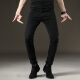 TEDELON jeans men's solid color elastic slim fit small feet comfortable cool men's denim trousers T82410 black 32
