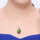 OUCERNY ammolite pendant 18k rose gold with diamonds natural ammolite pendant colored gemstones for women (7-10 days for customization)