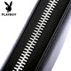 Playboy (Playboy) Menora de billetera para hombres Top Cow Wide Cowhide Long Zipper Bag Long Capacidad Posición de múltiples tarjetas Classic Black [Modelo clásico]