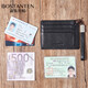 Pers Denton Card Bag Visitenkartenhalter, Erste Schicht Cowide Herren -Führerschein Lederbanken Bankkarte Halter Brieftasche Schwarz