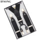 IFSONG men's adult pants men's trousers suspenders Y-shaped suspenders clip fat people elastic non-slip suspenders gift box black Y-shaped four clips J001A