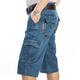 JEEP SPIRIT Jeep Casual Denim Shorts Men's Straight Loose Summer Cropped Pants Multi-Pocket Working Mid-Pants 753 Light Blue 753 Size 31 Size 2ft 3