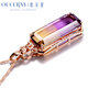 Ouchini Jewelry 18K Gold Ametrine Pendant Crystal Gemstone Colored Jewelry for Women 18K Rose Gold (Customization takes about 7-10 days)