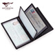 Sept wolves cartes sacs pour hommes en cuir authentique en cuir multi-transparent en cuir véritable sac de certificat ultra-mince en cuir de grande capacité de permis de conduire de conducteur de conducteur de conducteur de permis de conduite intégrée à trois cartes à trois cartes à trois cartes à trois cartes