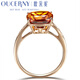 Ouchini Jewelry Citrine Ring 18K Rose Gold Inlaid Citrine Necklace Colored Gemstone Jewelry 14# Ready in Stock Needs 5-7 Days to Customize