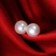 Demi [New Year's gift] freshwater pearl earrings pearl earrings about 7mm steamed bread round glare pearl earrings