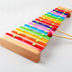 LININYUAN Orff Percussion Instrument Kinder Xylophon 15-klingende Klavier Aluminiumblatt Klavier 8-Tone Aluminiumplatte Piano Spielzeug Hand-Knob Kindergarten Klavier + Dinosaurier 4-Farben Logikschach