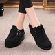 
Fulai Red New Old Beijing Cloth Shoes Women's Shoes Heel Soft Sole Single Shoes Sponge Cake Thick Sole Beanie Shoes Middle-aged and Elderly Mother Shoes D831 Black 35