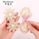 Korean flower broken hair stickers magic stickers sticky hair stickers hair accessories lady magic stickers broken hair stickers bangs stickers No. 1: three small rounded flowers