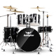 Bullfighter Drum Set (Bullfighter) Erwachsener Anfänger Kinderprofessioneller Jazz-Schlagzeug-Percussion-Instrument Black 5 Drum 4 Becken (verbessertes Ölhaut-Drum-Gesicht)