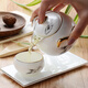Ruijiu leisurely one pot and one cup bone china tea set Kung Fu tea set gold painted ceramic teapot tea cup saucer ink shrimp tea set three-piece set
