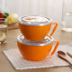 Maxcook 304 stainless steel instant noodle bowl student lunch box fast food cup instant noodle cup 1200ML with lid leak-proof double-layer insulated orange MCWA-071