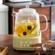 World KitchenAmerican Corning Health Pot Full Glass Constant Temperature Pot Multifunctional Office Tea Maker Kettle Scented Tea 1.2L Top Version Glass Pot + Tea Strainer + Stew Cup