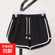 New Korean Fashion Women's Yoga Running Three-Point Pants Solid Color Casual Comfortable Sports Shorts Women's Manufacturer Wholesale Black M