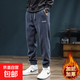 Temperature-locking and lint-free, wear-resistant and dirt-resistant, loose-fitting hooded sweatpants, labor insurance pants, casual pants, sweatpants overalls, dark gray (plus velvet) 2XL recommended 125-140Jin Jin equals 0.5 kg