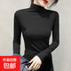Spring new modal half turtleneck bottoming shirt for women in autumn and winter, versatile slim solid color inner long-sleeved T-shirt top D56-black 3XL recommended 145-160