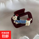 Cute and versatile cartoon puppy dachshund hairpin new high-end back head hairpin shark clip hair accessory blue striped dog-small grabber