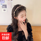 Temperament camellia retro headband for women with high skull and face, small pressed hair headband, high-end hairpin, headband, hair bundle, champagne color