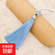 Threaded tower type tassel earrings tassel packaging pendant antique pendant handicraft diy jewelry accessories sky blue