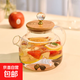 Chinese flower teapot heat-resistant glass cold kettle household high temperature-resistant teapot high borosilicate glass tea set cold kettle diamond bamboo lid kettle 1000ml
