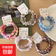 Edamame hair band braided children's headband twist circle high elasticity sweet ice cream color non-damaging ponytail hair accessory mixed color 5 pieces in bag