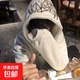 字母刺绣连帽卫衣男秋季重磅立挺高街美式上衣宽松百搭潮流衣服男 白灰色 L 建议100-120斤
