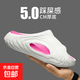 踩屎感拖鞋男士外穿一字凉拖鞋夏季防滑防臭运动增高拖鞋厚底户外 9536白粉色 40