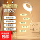 Intelligent Voice Voice Control Night Light USB Voice Control Artificial Induction Led Lamp Bedroom Bedside Sleep Home White 1 Pack