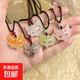 Mohen Fox Face New Chinese Style Fox Braided Pendant Necklace New National Style Design Necklace Jewelry White-Fox Face