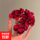 Autumn and winter retro fabric flower hairpin for women, elegant temperament, high-end hairpin, sweet niche atmosphere hairpin for women, hairpin - red