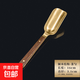 Stainless steel tea spoon brass tea shovel tea spoon long handle high-end solid wood ebony tea spoon tea set accessories tea ceremony copper-rosewood tea spoon brass