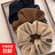 Autumn and winter milk coffee color fabric retro pattern large intestine hair ring headwear female ponytail flower hair rope leather cover headband hair accessories fabric large intestine hair ring 3 pack mixed color