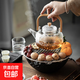 Furnace for making tea, home indoor full set for cooking wine, electric ceramic stove, roasting tea stove, boiling water, making tea, glass teapot, electric ceramic stove + net + stone + glass teapot