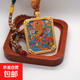 Yellow God of Wealth Thangka depicting Golden God of Wealth double-sided thangka brass Thangka imitation enamel Yellow God of Wealth Thangka necklace