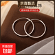 S925 silver large and small earrings fashionable hoop earrings Korean style simple plain silver high-end earrings earrings sterling silver 1.5 tube 30mm 925 silver