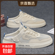 Demi-pantoufles pour hommes nouveau style d'été en maille respirante à semelles épaisses paresseux sans talon chaussures en toile pour hommes baskets tout-match beige 40