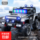 Stroller, children's electric car, four-wheel off-road car, remote control toy car that can seat men and women, children 1-6 years old, high-end painted silver-12v7ah-four-wheel drive-full flashing lights + leather seat