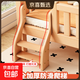 Solid wood children's spliced bed, beech wood crib with guardrails, customizable baby bedside bed, spliced large bed, princess bed, all beech wood - tail ladder, length 2OO, width 70, height 40