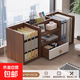 Desktop storage rack desk storage rack workstation desk storage cabinet desk file storage rack small bookshelf with drawer in the middle wilderness color 56*18*25cm
