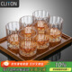 CLITON glass whiskey glass thickened carved European spirit glass foreign wine glass household water glass set 6 pieces