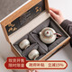 Touching as porcelain Dunhuang Cultural and Creative Ru Kiln Kung Fu Tea Set Teapot Gift Box as a Birthday Gift for Elders as a Business Accompanying Gift Baoxianghua-Jiangshan Picturesque Teapot Gift Box 3 Pieces as a Retirement Souvenir for the Elderly as a New Year's Practical Gift