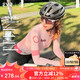 EVR cycling jersey women's printed long-sleeved top dopamine high elastic fully see-through mesh fabric road bicycle explore Sweet Pomelo Orange M