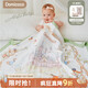 DOMICOCO Baby Bamboo Cotton Gauze Cover Blanket Light and Breathable Small Quilt Newborn Air Conditioning Quilt Baby Blanket Elementary School Student Napping Afternoon Leisure Time 4-layer Bamboo Cotton Gauze 110*140cm