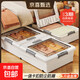 Under-the-bed storage box household flat pulley drawer-type clothes quilt under bed plastic organizing storage box storage box white 100*50*16.5cm one pack