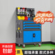 Factory direct sales Tool cart workshop lockable iron cabinet hardware parts cabinet factory mobile material storage cabinet three draw belt net gray blue color